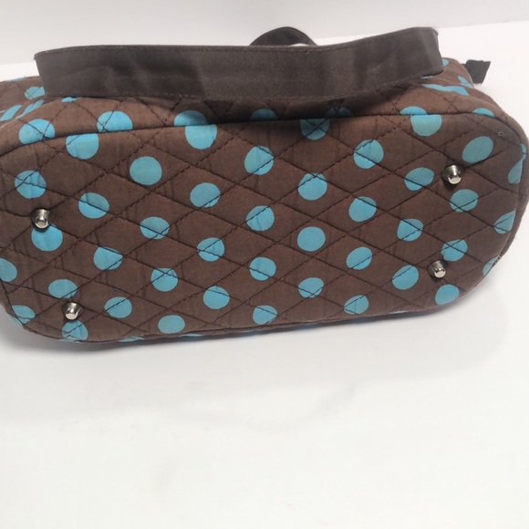 Woman’s blue & brown Belvah spring polka dot bag - Picture 8 of 15